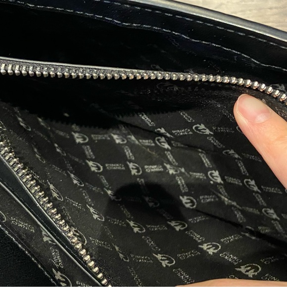 Pinko black leather her flap with multicoored graffiti print chain love bag - Picture 12 of 14